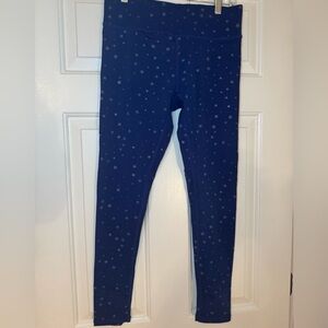 Terez blue with light blue mini star print leggings.